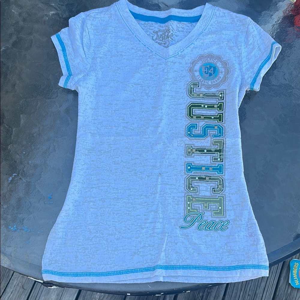 Justice Kids Blue Graphic Tee
